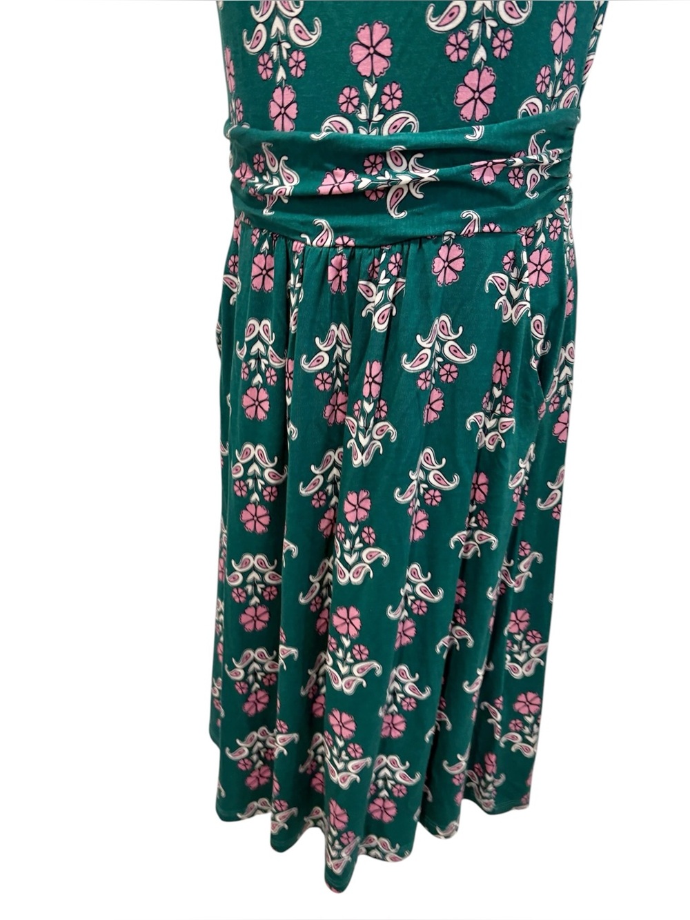 NWT BODEN Amelie Floral Jersey Dress Short Sleeve Green Size 4 - Picture 6 of 14